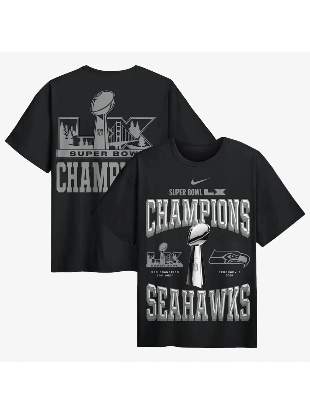 Nike Adult XL Seattle Seahawks NFL Super Bowl LX Champions Trophy Collection Tee